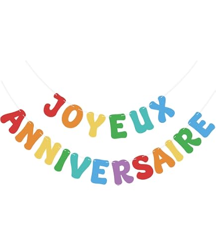 Geburtstags-Girlande 'Joyuex Aniversaire' – Glitzer-Banner Gold, Ca. 1,40 M, Wiederverwendbar Für Partys
