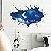 Produktbild 3D Gebrochene Wirkung Sky Moon Wohnzimmer Schlafzimmer Abnehmbare Umweltfreundliche Decke Wandaufkleber Aufkleber Dekor Kunstwandplakat