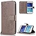 Produktbild FNBK Samsung Galaxy S6 Edge Hülle Leder Grau Löwenzahn Blumen Handyhülle Holster Leder Flip Wallet Cover Tasche Stand Case Card Slot Magnetverschluß Kratzfestes Schutzhülle