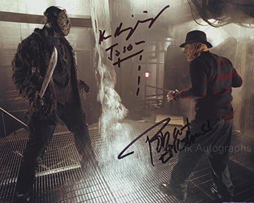 ROBERT ENGLUND and KEN KIRZINGER as Freddy Krueger &amp; Jason Voorhees - Freddy Vs. Jason GENUINE AUTOGRAPHS