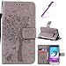 Produktbild Samsung Galaxy J3 Hülle Leder,Galaxy J3 Hülle Glitzer,Samsung Galaxy J3 Hülle Rot,Galaxy J3 Hülle Blumen,Galaxy J3 Hülle Flip Case für Mädchen,EMAXELERS Galaxy J3 2016 Tasche PU Leder Brieftasche Hülle Schutzhülle Flip Wallet Case Cover für Samsung Galaxy J3,Galaxy J310 Hülle Wishing Tree Muster PU Leather Leder Wallet Case Hülle Schutzhülle Etui mit Kartenfach Standfunktion Telefon-Kasten für Samsung Galaxy J3 2016&2015,Gray Wishing Tree
