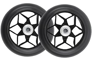 MaxEarn 2Pcs Scooter Wheels 110mm, Black Stunt Wheels with ABEC-9 Bearings, Hardness 88A for Stunt & Kick Scooters Apollo/Cox/Albott/Hudora/Fuzion