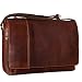 Produktbild Leder Laptoptasche Herren Damen Unitasche Notebook Aktentasche Businesstasche Schultertasche Umhängetasche Groß 17.3 Zoll Büffel Leder, Cognac braun, Hergestellt in Italien