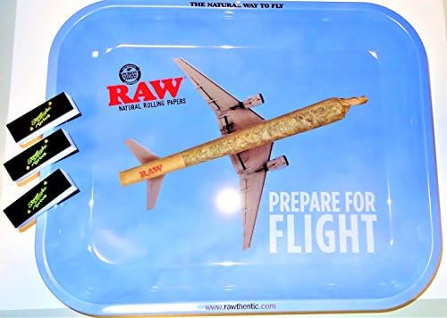 MontCherry Brand Exclusive 3 Tips and Introducing New Product from Raw ''Prepare for Flight Large Metal Rolling Tray'' Perfect Way to Roll Your Own Papers Combo Sold by Trendz