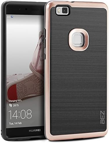 Huawei P9 Lite Case, BEZ® Ultra Slim Hybrid Shockproof Case Cover [Rose Gold] for Huawei P9 Lite - PC and Soft TPU, All-Around Shock Resistant