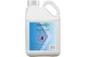INSIGO Milbenspray gegen Hausstaubmilben Mittel zur Milbenbekämpfung - geruchloses Milben-Mittel - auf Wasserbasis - 5 Liter