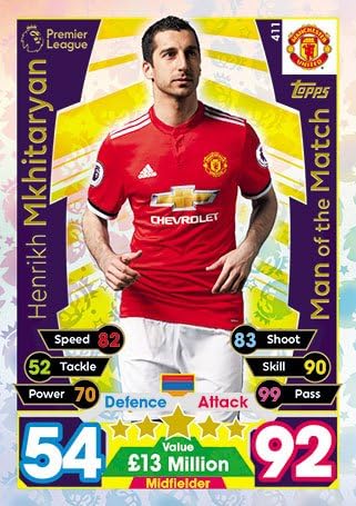 Match Attax 2017/18 Man Of The Match card #411 Henrikh Mkhitaryan