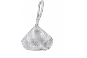 SPRACCUEIL Pochette pour femme - Sac de mariée avec strass - Sacs argentés pour femme - Sacs de mariage pour mariée - Sacs scintillants pour femme - Sac de soirée de mariage