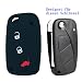 Produktbild RotSale® 1x Schwarz Schlüsselhülle Autoschlüssel Fiat 3 Tasten Etui Silikon Schutzhülle Tasche Gehäuse Fernbedingung Funkschlüssel Klappschlüssel