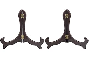 Tincogo 7 inch wood-like Easels Plate Stand Holder Display Stands -Set of 2