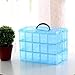 Produktbild ESAILQ Neue klare Kunststoff Schmuck Perle Aufbewahrungsbox Container Organizer Fall Handwerk Werkzeug (blau)