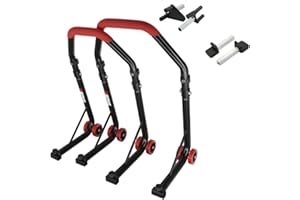 ‎SEFIS MOTO SEFIS D18 Motorradständer Set Vorder- und Hinterrad Motorradheber Serviceständer Front und Heck Motorrad montageständer ständer (Rot, für Honda CB 1000 Hornet CB 650R)