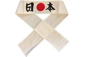 Black Sugar Fascia Japan Bandana Foulard Testa Giapponese Tradizionale Samurai Inscrizioni Cotone da annodare Costume Cosplay Unisex Taglia Unica Bianco