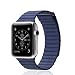 Produktbild AWSTECH Armband 42mm Leder für Apple Watch Series 1 Series 2 Series 3, Blau Lederarmband Magnet Loop Uhrenarmband Ersatzband, Sport & Edition
