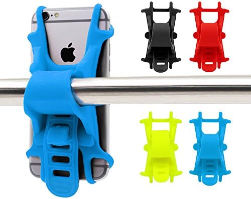 MAYISUMAI Bike Phone Holder Bicycle Motorcycle Handlebar Cellphone Mount Silicone Cradle Clamp for iPhone 7 8 Samsung Galaxy S7 Universal Smartphone with 4-5.5 inch Screens (Blue)