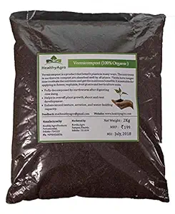 Homemade Organic Fertilizer Healthy Agro Vermicompost for flower, Fruits and Indoor Plants (2 kg)