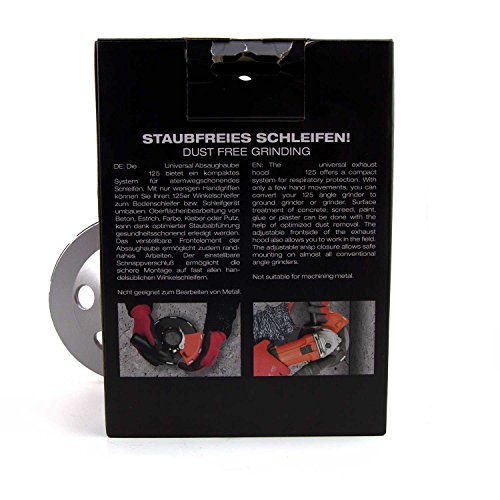 Absaughaube für Winkelschleifer 125 mm, mit Bürstenkranz, inkl. Diamantschleiftopf 125 mm für Beton - 3