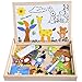 Produktbild Satu Brown 100tlg Magnetisches Puzzle, Lernspielzeug Holzpuzzle mit Doppelseitigen Holzplatte und Magnetischen Tier-Teilen Lernspiel Legespiel für Kinder ab 3 Jahren