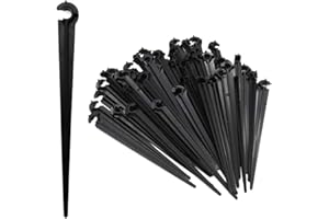 OHREN 100 pezzi picchetti per tubi irrigazione a goccia 11cm PE, supporti per tubo gocciolante, ancoraggi per sistemi di irrigazione, resistenti ai raggi UV e durevoli