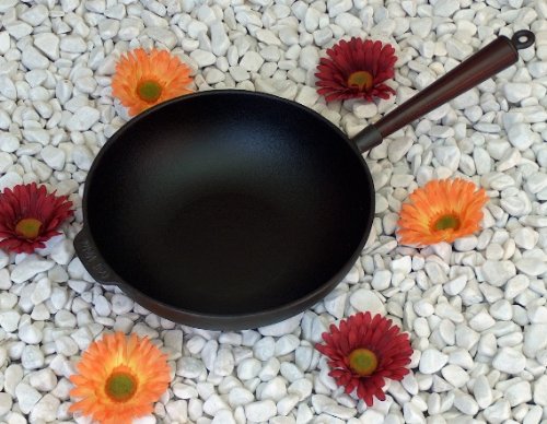 Wokpfanne Wok Gusseisen Pfanne 30 cm Holzgriff Carl Victor - 5