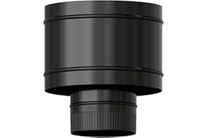 WOLFPACK LINEA PROFESIONAL Terminal Antirrevocante Estufa Vitrificado Negro Ø 150 mm. Sombrero Tubo Chimenea, Sombrero Tubo Humo, Sombrero Tubo Calefacción