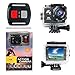 Produktbild yaetek Action Kamera 4 K Wifi Wasserdichte Sport Action Kamera HD 12 MP Action Camcorder 170 Grad Sony Objektiv mit 2 Zoll LCD-Bildschirm, 2 Akkus Li-Ion 19pcs Zubehör (schwarz)