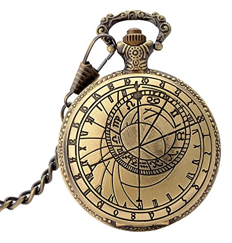 KAIKSO-IN Bronze antike Taschenuhr Kompass Form Quartz Ketten-Weinlese-Geschenk-Anhänger KAIKSO-IN Bronze antike Taschenuhr Kompass Form Quartz Ketten-Weinlese-Geschenk-Anhänger