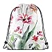 Produktbild Jiger Drawstring Tote Bag Gym Bags Storage Backpack, Watercolor Pastel Toned Flourish Blooms Botanical Beauty Boho Harvest Nature Picture,Very Strong Premium Quality Gym Bag for Adults & Children