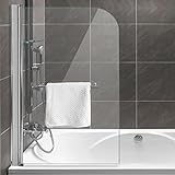 Wandausgleich von ca. 4 cm Homelux Badewannenaufsatz Badewannenfaltwand Faltduschwand (B x H) 80 X 130 cm, Sicherheitsglas 6 mm mit Lotuseffekt