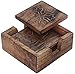 Produktbild SouvNear Holz Untersetzer für Gläser - Handgefertigte Retro Holzuntersetzer mit 4 Quadratisch Untersetzern und Halter aus Holz