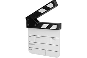 fasient Filmklappe,15x16.5x5cm Regieklappe Clapperboard Wasserdichtes Szenenbrett für Filmen Video Requisiten Familiendekoration Werbung DIY-Video,beschriftbar