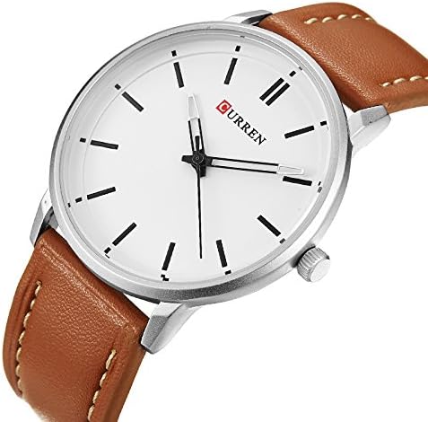 2017 CALUXE Quartz Analog Men Watches Concise Fashion Stainless Steel Case Comfortable Leather Strap Business Gift