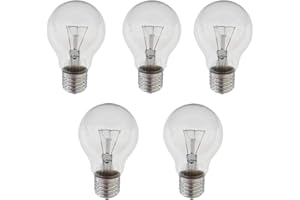 SWAN LIGHTBULBS 5 x Traditional 60W GLS Edison Screw (ES) Clear Light Bulbs 240V E27