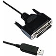 Jxeit USB to RS232 DB25 Serial Cable for Fanuc CNC DNC Communication, USB CNC Programming Cable DNC Cable for DNCLink Configuration Copy Setting，6ft