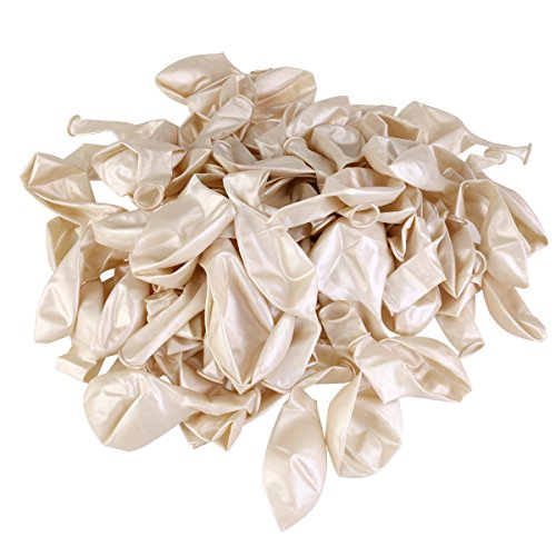 NUOLUX 100 Luftballons Metallic Perlen Weiß Qualitätsballons 30cm [Spielzeug] - 2