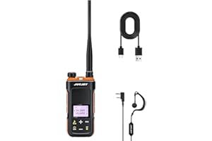 JUCJET p11 walkie Talkies, VHF/UHF Long Range Dual Band Walkie Talkie, LED Display 99 Memory Channel with Rechargable and Radio Function Supports VOX, with USB Charger and Original Earpiece(1 Pcs)