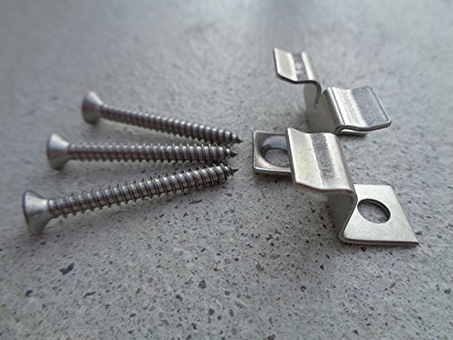 100 Stück Edelstahl WPC Befestigungsclips Clips Inkl. Edelstahlschrauben - 4