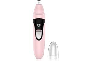 SHOBES Tondeuse pour les poils du nez, tondeuse professionnelle indolore pour les oreilles et le visage, rechargeable par Type-C, avec des lames à double tranchant (Rose)