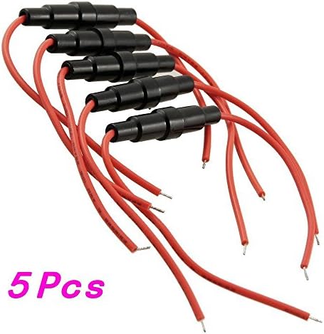 5Pcs Screw Type Wire 5 x 20mm Inline Fuse Holder 22 AWG