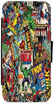 MARVEL DC Comics Leather Flip Phone Case Wallet Cover for iPhone &amp; Samsung (Samsung Galaxy S7 Edge)