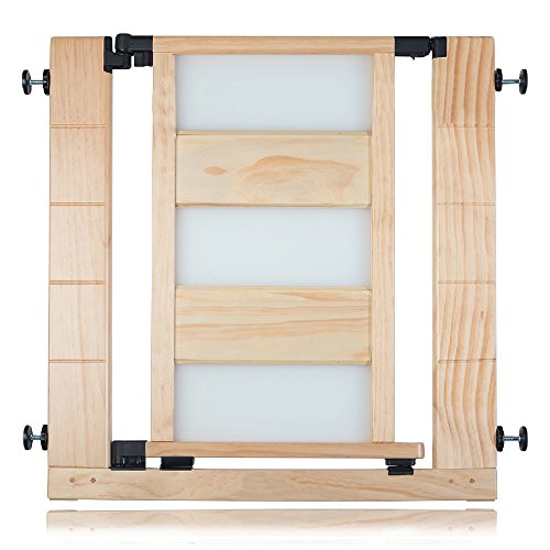 Safetots Contemporary Wooden Pressure Fit Stair Gate, Natural, 74 to 81 cm