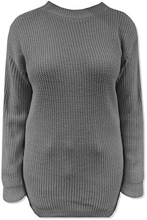 Christmas Jumpers Direct Womens Long Sleeve Sweater Blouse Ladies Sweatshirt Dress Jumper Pullover Tops (S/M, GREY)