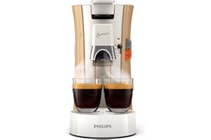 Philips Senseo Select Machine à Café à Dosettes - Intensity Plus, Fonction Mémo, 3 Intensités, Crema Plus, Produit Eco-Responsable avec 37% de Plastique d'Origine Biologique, Blanc soie (CSA240/06)