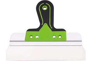 Mivos Edelstahl Fassadenspachtel Breitspachtel 250 x 60 mm - Flächenspachtel mit Aluhalter und Softgriff - Fugenspachtel von Großen Flächen - Glättspachtel Made in EU