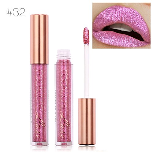 TOPBeauty Sexy Glitzer Lip Makeup Wasserdichte Lip Gloss Meerjungfrau Farbe Nude Glitter Schimmer Focallure Lippenstift Lip #32