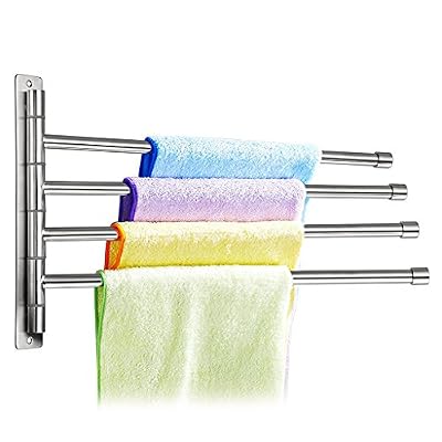 Sumnacon 4 Longs Barres de Serviette, Longueur de 35CM, en acier inox Dépolissement (4 barres)