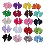 niceEshop(TM) 20pcs Boutique Girls Kids Ribbon Alligator Bowknot Hair Clips