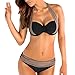 Produktbild Bademode Zweiteilig Sommer Elegant Strand Push up Bras + Niedrige Taille DOLDOA Schwimmen Badeanzüge Swimwear Swimsuit Badebekleidung Schwimmanzug Tankinis Bikinis Beachwear Tops (EU:36, Grau)