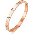 A D. ALLEN & DANMI. AD Jewelry 18 K Gold Plated Love Bangle Bracelet Stone Stainless Steel Bangle for Love …