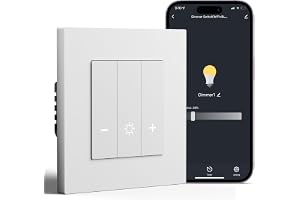BSEED WiFi dimmer strömbrytare med PC-ram, 1 fack 1 väg smart dimmerströmbrytare, kompatibel med Amazon Alexa & Google Home